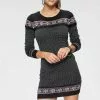KangaROOS Strickkleid mit Norweger-Muster Schwarz-wei&szlig;, Blau-gemustert, Grau-meliert-gemustert-rosa
