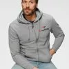 KangaROOS Kapuzensweatshirt mit Logobrustprint Grau-meliert, Schwarz