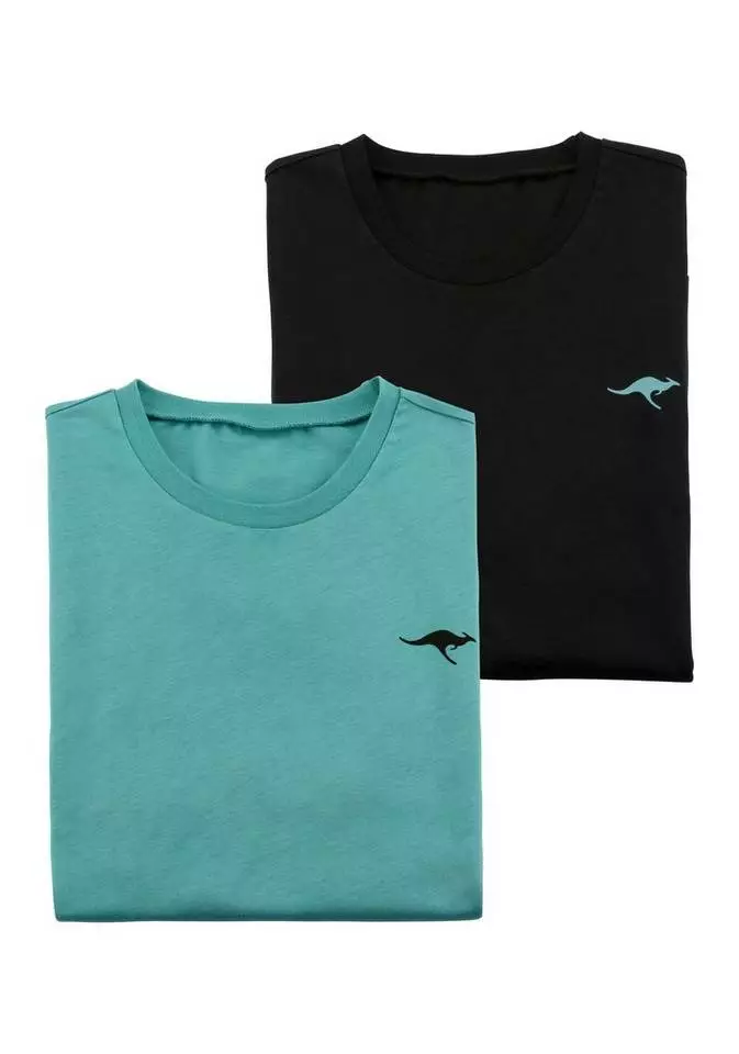 KangaROOS Kurzarmshirt »Homewear« (2er-Pack) mit KangaROOS Print auf der Brust Grau-meliert | anthrazit, Petrol | schwarz 9 KangaROOS Kurzarmshirt »Homewear« (2er-Pack) mit KangaROOS Print auf der Brust Grau-meliert | anthrazit, Petrol | schwarz – Bild 9