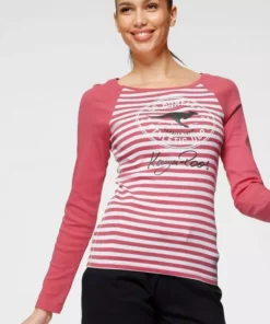 KangaROOS Langarmshirt mit großem Retro Label-Druck und Raglanärmeln - NEUE KOLLEKTION Schwarz-grau, Marine-weiß, Himbeere-weiß -KangaROOS Verkaufsladen 037ed2e2 b7e8 5446 a92f 4b6466c37862