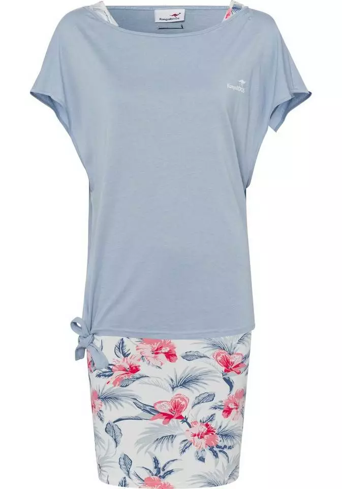 KangaROOS Shirtkleid (2-tlg) mit Rundhalshirt Dusty-blue, Apricot | marine-türkis-geblümt, Anthrazit-meliert 7 KangaROOS Shirtkleid (2-tlg) mit Rundhalshirt Dusty-blue, Apricot | marine-türkis-geblümt, Anthrazit-meliert – Bild 7