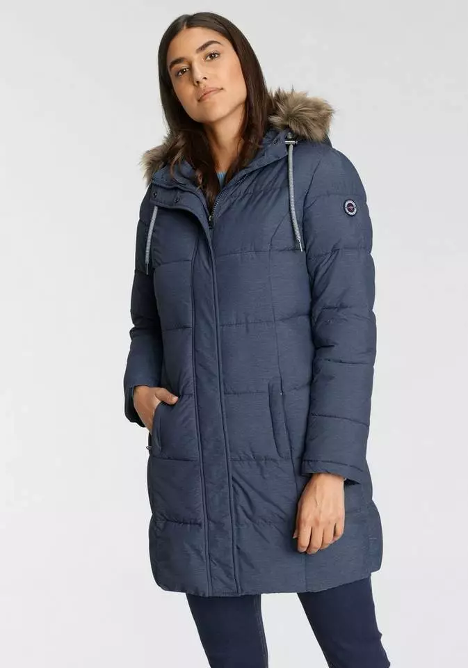 KangaROOS Steppjacke mit kuscheligem, abnehmbarem Fellimitat-Kragen an der Kapuze - NEUE KOLLEKTION Jeansblau-meliert, Schwarz-meliert 8 KangaROOS Steppjacke mit kuscheligem, abnehmbarem Fellimitat-Kragen an der Kapuze - NEUE KOLLEKTION Jeansblau-meliert, Schwarz-meliert – Bild 8