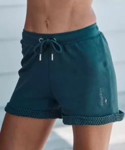 KangaROOS Shorts mit Lochmuster am Beinsaum Schwarz, Petrol