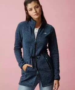 KangaROOS Strickfleecejacke mit Stehkragen und 2-Wege-Reißverschluss