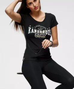 KangaROOS T-Shirt mit goldgfarbenem Glitzerdruck