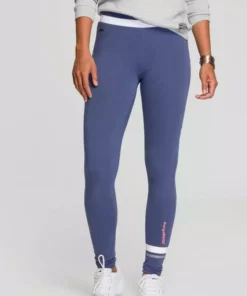 KangaROOS Leggings mit breitem Rippenbund & Kontraststreifen Schwarz, Jeansblau