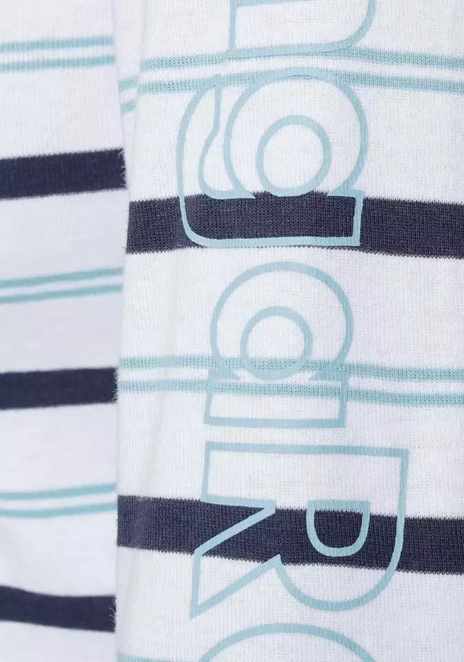 KangaROOS Langarm-Poloshirt mit KangaROOS Schriftzug am Ärmel Weiß-marine, Bordeaux-weiß 6 KangaROOS Langarm-Poloshirt mit KangaROOS Schriftzug am Ärmel Weiß-marine, Bordeaux-weiß – Bild 6