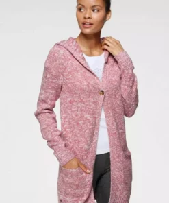 KangaROOS Kapuzenstrickjacke mit aufgesetzten Taschen und breiten Rippbündchen Marine-meliert, Rosa-meliert, Schwarz, Beige-meliert -KangaROOS Verkaufsladen 0f3fb1f9 fbc4 5094 86ea 6205c4111139
