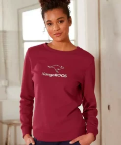 KangaROOS Sweatshirt mit Kontrastfarbenem Logodruck Marine, Rot, Weiß