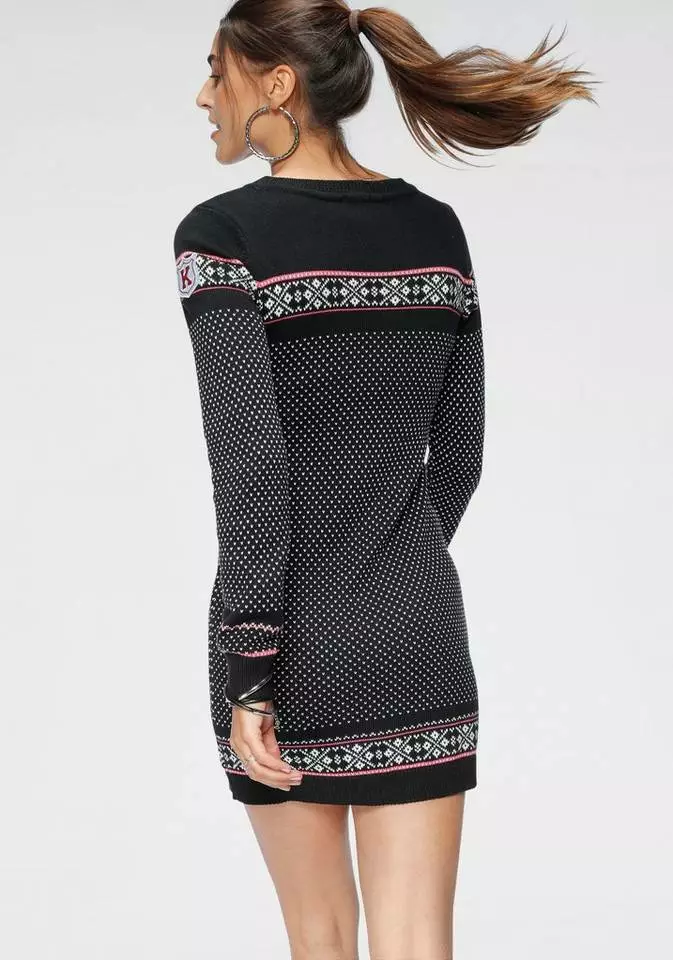 KangaROOS Strickkleid mit Norweger-Muster Schwarz-weiß, Blau-gemustert, Grau-meliert-gemustert-rosa 2 KangaROOS Strickkleid mit Norweger-Muster Schwarz-weiß, Blau-gemustert, Grau-meliert-gemustert-rosa – Bild 2