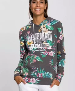 KangaROOS Kapuzensweatshirt mit coolem Floral-Alloverprint & Logo-Print im College-Look - NEUE KOLLEKTION