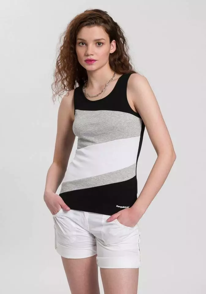 KangaROOS Tanktop mit Color Blocking Details vorne - NEUE KOLLEKTION Weiß-pink-hellgrau-meliert, Dunkelblau-meliert-himmelblau-weiß, Schwarz-weiß-hellgrau-meliert 1 KangaROOS Tanktop mit Color Blocking Details vorne - NEUE KOLLEKTION Weiß-pink-hellgrau-meliert, Dunkelblau-meliert-himmelblau-weiß, Schwarz-weiß-hellgrau-meliert