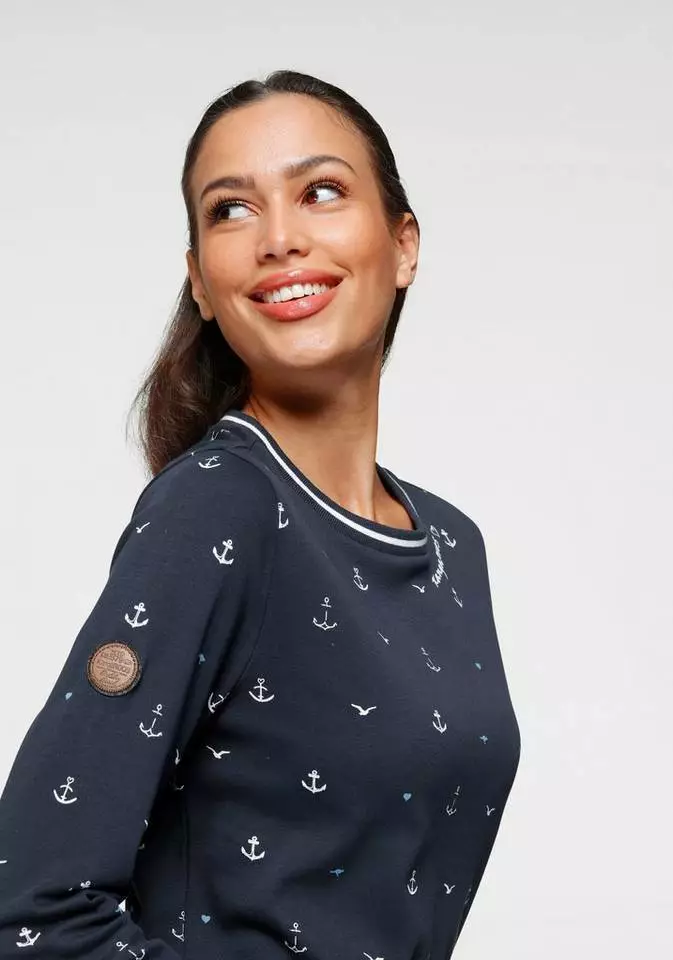 KangaROOS Sweatshirt in verschiedenen maritimen Druck-Varianten Weiß, Himbeere-meliert, Marine 3 KangaROOS Sweatshirt in verschiedenen maritimen Druck-Varianten Weiß, Himbeere-meliert, Marine – Bild 3