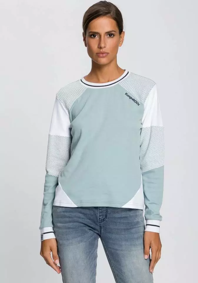 KangaROOS Sweatshirt im Colorblocking-Design mit Pünktchen Rosa-weiß-hellgrau-bedruckt, Schwarz-hellgrau-meliert, Himbeere-meliert, Marine-hellblau 13 KangaROOS Sweatshirt im Colorblocking-Design mit Pünktchen Rosa-weiß-hellgrau-bedruckt, Schwarz-hellgrau-meliert, Himbeere-meliert, Marine-hellblau – Bild 13
