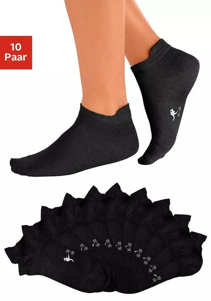 KangaROOS Sneakersocken (10-Paar) mit erhöhter Ferse Bunt, Schwarz 5 KangaROOS Sneakersocken (10-Paar) mit erhöhter Ferse Bunt, Schwarz – Bild 5