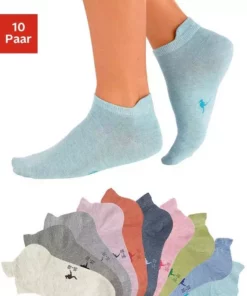 KangaROOS Sneakersocken (10-Paar) mit erhöhter Ferse Bunt, Schwarz