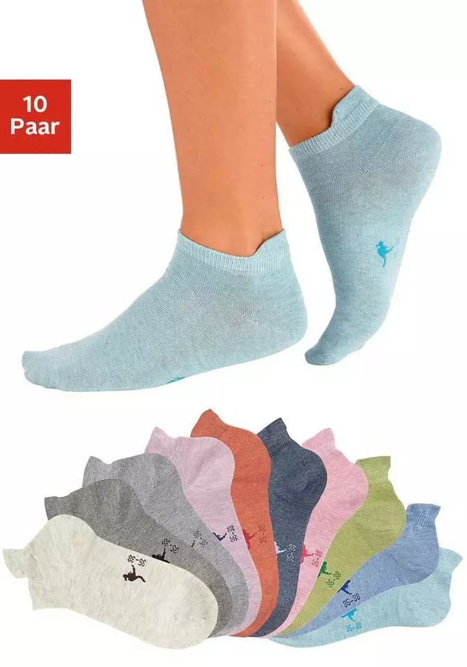 KangaROOS Sneakersocken (10-Paar) mit erhöhter Ferse Bunt, Schwarz 1 KangaROOS Sneakersocken (10-Paar) mit erhöhter Ferse Bunt, Schwarz