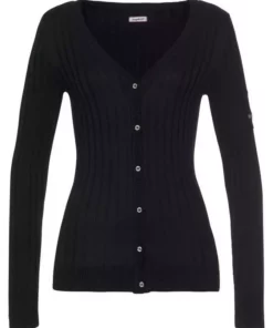 KangaROOS Strickjacke in breit geripptem Feinstrick unf Markennamen auf dem Arm - NEUE KOLLEKTION Marine, Schwarz, Rosa -KangaROOS Verkaufsladen 15cbeca7 bba7 5445 b2c9 4037cb0fc663