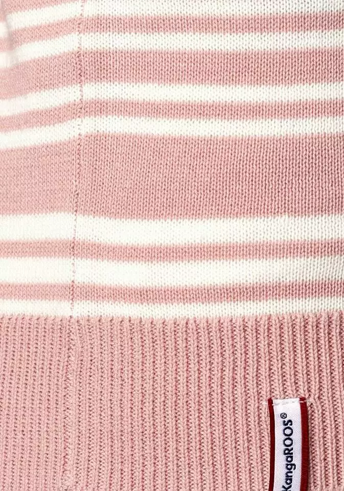 KangaROOS Rundhalspullover mit minimalistischer Rollkante und modischen Streifen-Design - NEUE KOLLEKTION Rosa-weiß, Grau-weiß 5 KangaROOS Rundhalspullover mit minimalistischer Rollkante und modischen Streifen-Design - NEUE KOLLEKTION Rosa-weiß, Grau-weiß – Bild 5