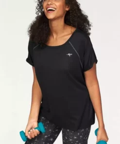 KangaROOS Funktionsshirt Große Größen Schwarz, Bordeaux, Schwarz (Shirt aus nachhaltigem Material)