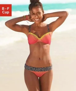 KangaROOS Bügel-Bikini mit trendigen Details im Leoprint Türkis-grün, Orange-gelb -KangaROOS Verkaufsladen 16901805