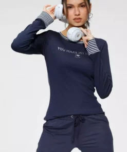 KangaROOS Langarmshirt mit gekrempeltem Ärmelsaum Marine-weiß, Bordeaux-weiß -KangaROOS Verkaufsladen 1941a420 4c49 55e3 bfa7 408a46f65940