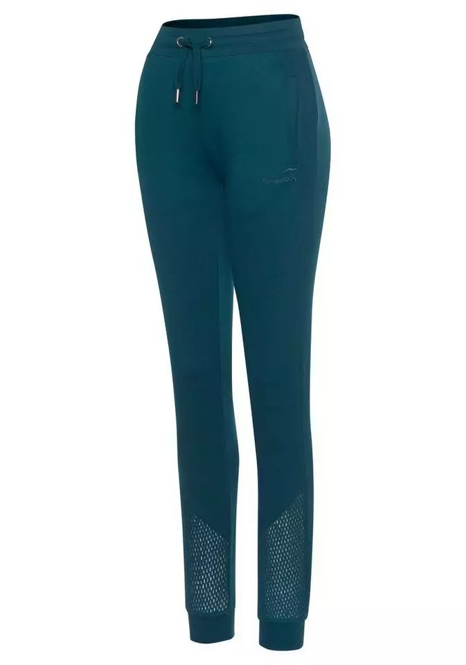 KangaROOS Relaxhose mit Lochmuster am Beinsaum Petrol, Schwarz 3 KangaROOS Relaxhose mit Lochmuster am Beinsaum Petrol, Schwarz – Bild 3