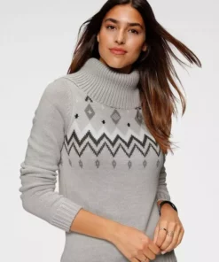 KangaROOS Norwegerpullover mit großem Rollkragen Hellgrau-meliert, Rosa-meliert -KangaROOS Verkaufsladen 1ac112db ee38 5c74 9efb fbb5a6768652