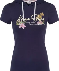 KangaROOS T-Shirt mit Kapuze und blumigen Druck & Logo-Schriftzug - NEUE KOLLEKTION Hellgrau-meliert, Marine -KangaROOS Verkaufsladen 1b0588d4 cfaf 551a 868e cefb2481dbc3
