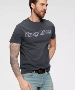 KangaROOS Rundhalsshirt mit Logoprint Bordeaux, Marine