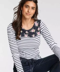 KangaROOS Langarmshirt mit modischem Streifen und Blumen-Mix - NEUE KOLLEKTION Marine-weiß, Anthrazit-weiß, Rosa-weiß 13 KangaROOS Langarmshirt mit modischem Streifen und Blumen-Mix - NEUE KOLLEKTION Marine-weiß, Anthrazit-weiß, Rosa-weiß -KangaROOS Verkaufsladen 1f3bf193 2fbf 5e96 803f 5b99ccb04625