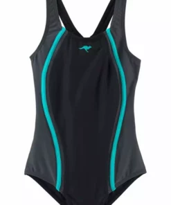 KangaROOS Badeanzug, mit Ringerrücken Marine-türkis, Schwarz, Marine