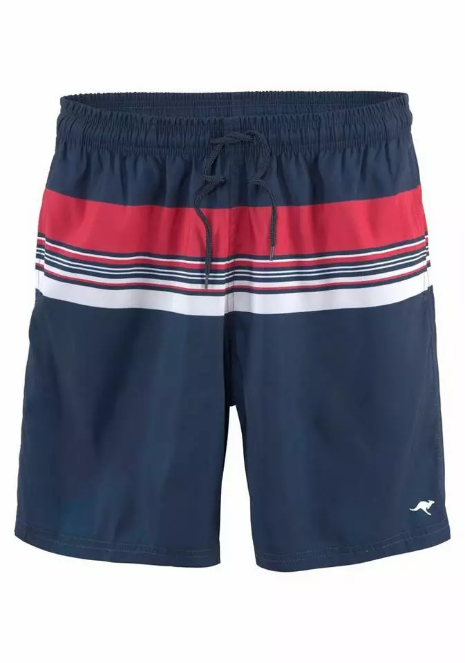KangaROOS Badeshorts, mit Streifen Marine-rot, Blau-türkis 2 KangaROOS Badeshorts, mit Streifen Marine-rot, Blau-türkis – Bild 2