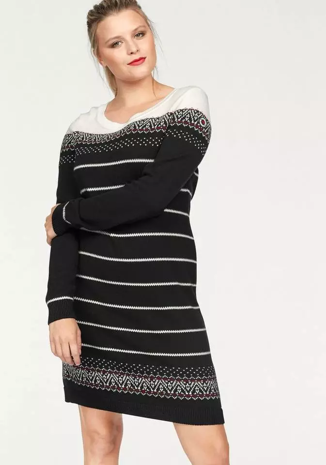 KangaROOS Strickkleid im Norweger-Look Bordeaux-weiß-anthrazit, Grau-rosa, Marine-grau-gelb, Schwarz-weiß-rot 12 KangaROOS Strickkleid im Norweger-Look Bordeaux-weiß-anthrazit, Grau-rosa, Marine-grau-gelb, Schwarz-weiß-rot – Bild 12