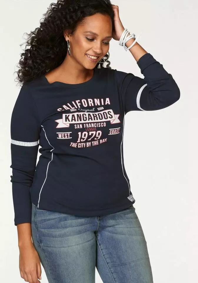 KangaROOS Langarmshirt mit Print Vorne und an Ärmeln Weiß, Koralle, Marine 12 KangaROOS Langarmshirt mit Print Vorne und an Ärmeln Weiß, Koralle, Marine – Bild 12