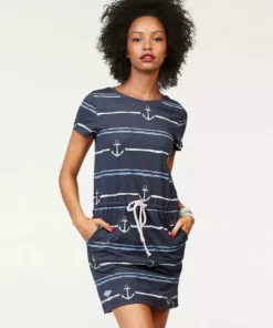 KangaROOS Shirtkleid im tollen Vogel und Anker Druck oder unifarben Beere-grau-bedruckt, Marine-meliert-bedruckt, Schwarz -KangaROOS Verkaufsladen 21687885