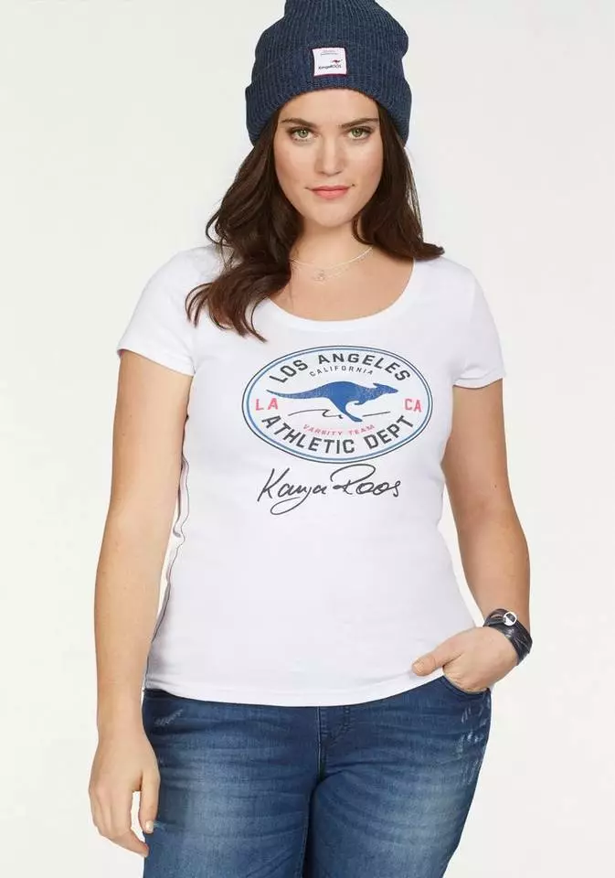 KangaROOS T-Shirt mit großem Retro Label-Druck vorne Weiß, Schwarz, Türkis, Marine 12 KangaROOS T-Shirt mit großem Retro Label-Druck vorne Weiß, Schwarz, Türkis, Marine – Bild 12