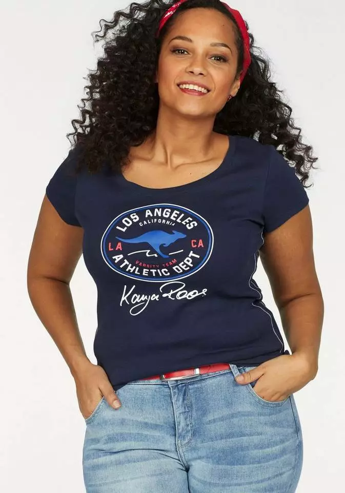 KangaROOS T-Shirt mit großem Retro Label-Druck vorne Weiß, Schwarz, Türkis, Marine 13 KangaROOS T-Shirt mit großem Retro Label-Druck vorne Weiß, Schwarz, Türkis, Marine – Bild 13