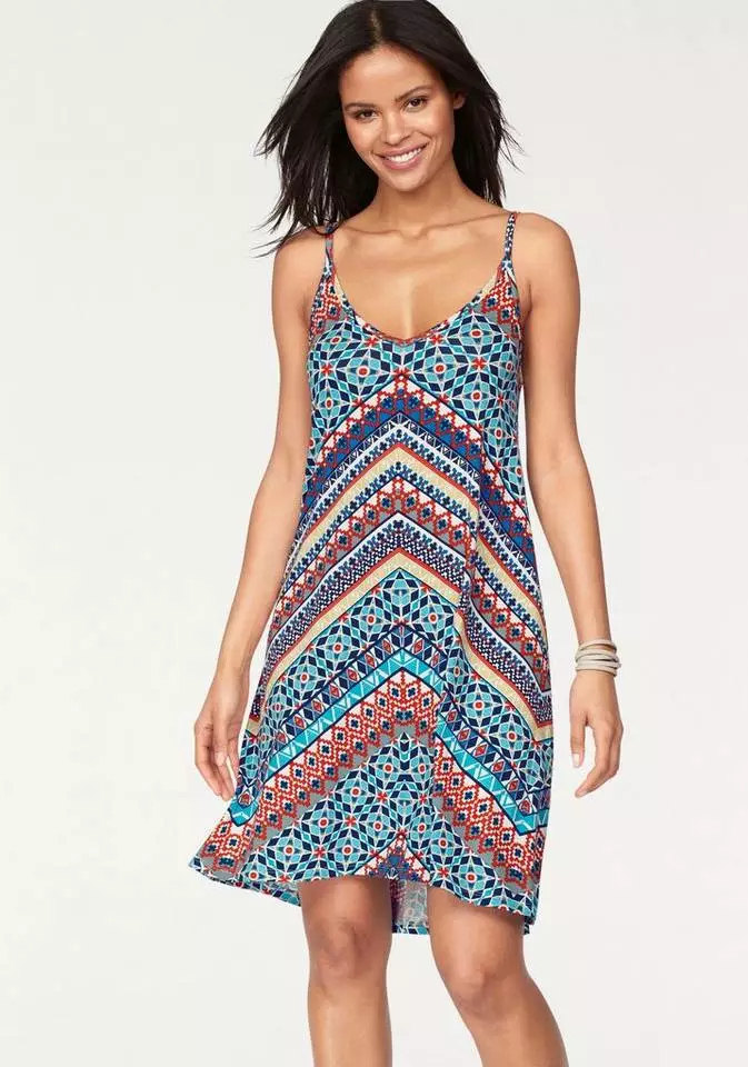 KangaROOS Sommerkleid im Festival Look, ausgestellter A-Form, mit Zierbändern hinten 1 KangaROOS Sommerkleid im Festival Look, ausgestellter A-Form, mit Zierbändern hinten