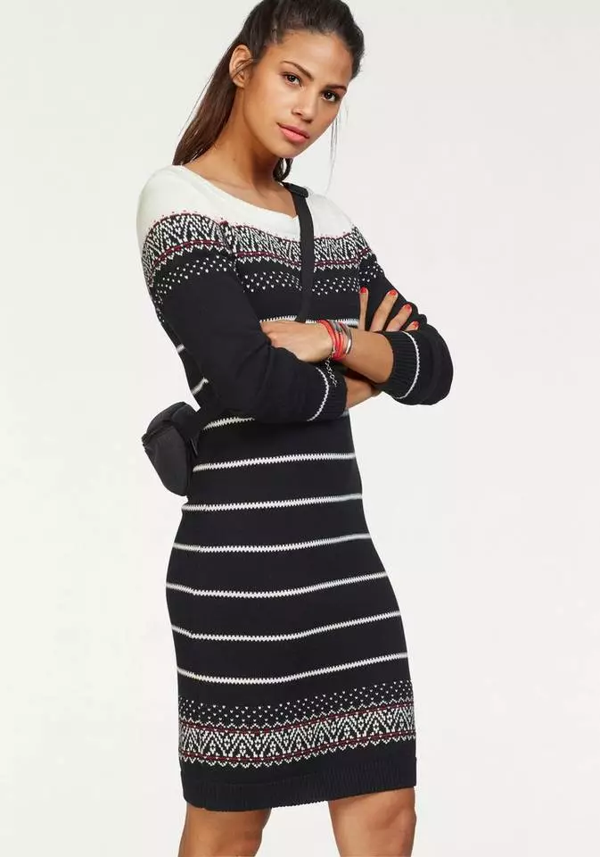 KangaROOS Strickkleid im Norweger-Look Bordeaux-weiß-anthrazit, Grau-rosa, Marine-grau-gelb, Schwarz-weiß-rot 10 KangaROOS Strickkleid im Norweger-Look Bordeaux-weiß-anthrazit, Grau-rosa, Marine-grau-gelb, Schwarz-weiß-rot – Bild 10