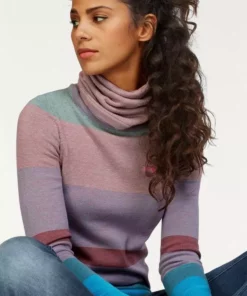 KangaROOS Rollkragenpullover gestreift mit hohem Stehkragen Blau-mittelblau, Beige-rosa, Hellgrau-türkis-gestreift, Altrosa-türkis -KangaROOS Verkaufsladen 24867236