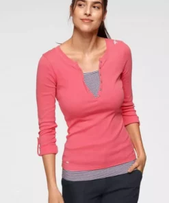 KangaROOS 2-in-1-Shirt mit geöffneter Zierknopfleiste und Turn-up Ärmeln Schwarz-wei&szlig;, Himbeere-marine-wei&szlig;, T&uuml;rkis-schwarz-wei&szlig;, Marine-wei&szlig; -KangaROOS Verkaufsladen 253fbd16 315a 5c7f ae6c ad84b80cd094