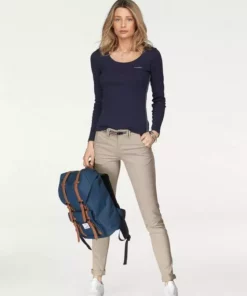 KangaROOS Chinohose (Set, 2-tlg., mit Gürtel) in schmaler Form, mit Kordel zu binden Beige, Schwarz, Weiß, Marine -KangaROOS Verkaufsladen 25575241