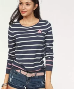 KangaROOS Streifenpullover mit kontrastfarbigen, aufgenähten Sternen Schwarz-grau-wollweiß-gestreift, Blau-weiß-rosa-gestreift, Wollweiß-blau-hellpink-gestreift 18 KangaROOS Streifenpullover mit kontrastfarbigen, aufgenähten Sternen Schwarz-grau-wollweiß-gestreift, Blau-weiß-rosa-gestreift, Wollweiß-blau-hellpink-gestreift -KangaROOS Verkaufsladen 26891840