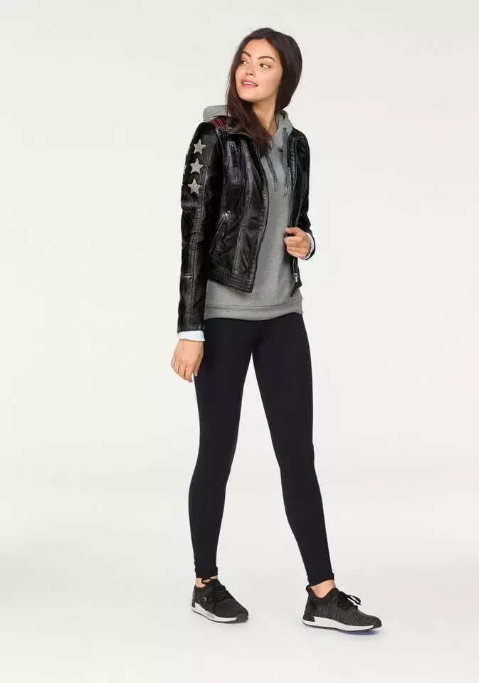 KangaROOS Bikerjacke mit vielen Ösen, Zippern und aufgenähten Sternen Black-used, Blue-used 4 KangaROOS Bikerjacke mit vielen Ösen, Zippern und aufgenähten Sternen Black-used, Blue-used – Bild 4