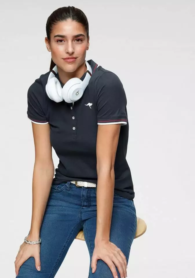 KangaROOS Poloshirt mit kontrastfarbenem, gestreiftem Kragen und Ärmelbündchen 8 KangaROOS Poloshirt mit kontrastfarbenem, gestreiftem Kragen und Ärmelbündchen – Bild 8