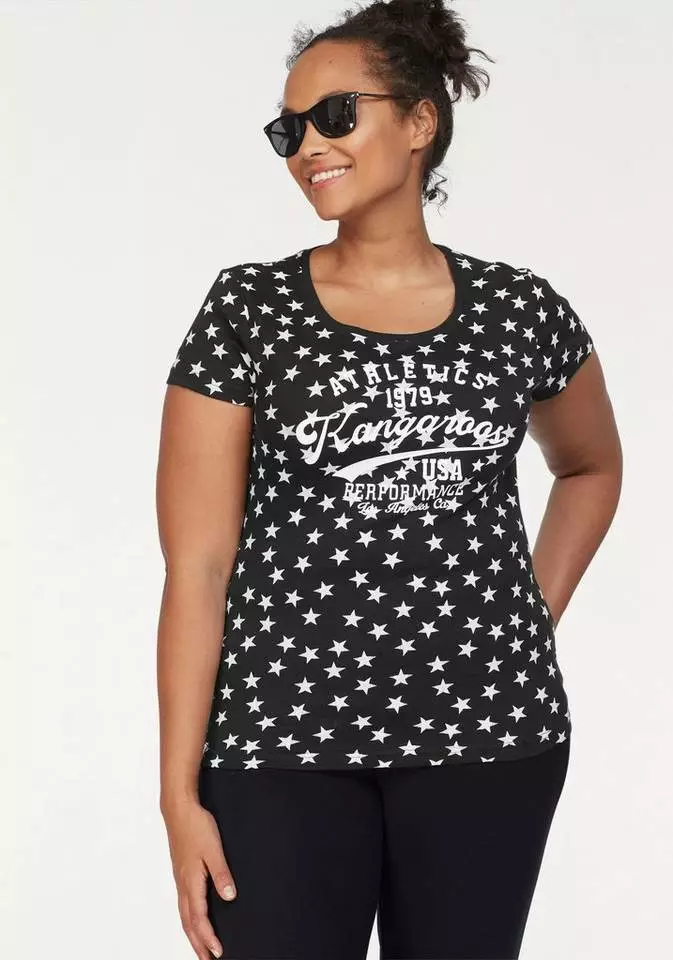 KangaROOS T-Shirt mit Sternen bedruckt Rosa-weiß, Schwarz-weiß, Hellgrau-meliert-weiß 18 KangaROOS T-Shirt mit Sternen bedruckt Rosa-weiß, Schwarz-weiß, Hellgrau-meliert-weiß – Bild 18