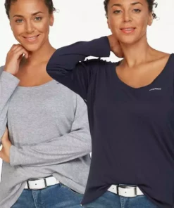 KangaROOS Langarmshirt (Packung, 2-tlg., 2er-Pack) im Doppelpack in toller Basic-Form Marine | grau-meliert, Blau-himbeere, Schwarz-weiß 29 KangaROOS Langarmshirt (Packung, 2-tlg., 2er-Pack) im Doppelpack in toller Basic-Form Marine | grau-meliert, Blau-himbeere, Schwarz-weiß -KangaROOS Verkaufsladen 27422710