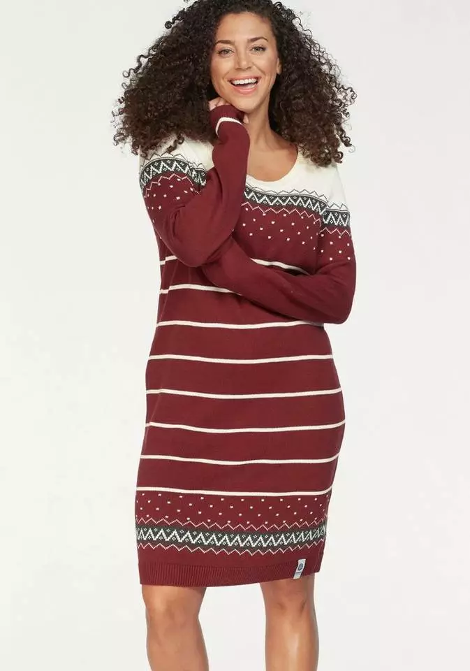 KangaROOS Strickkleid im Norweger-Look Bordeaux-weiß-anthrazit, Grau-rosa, Marine-grau-gelb, Schwarz-weiß-rot 9 KangaROOS Strickkleid im Norweger-Look Bordeaux-weiß-anthrazit, Grau-rosa, Marine-grau-gelb, Schwarz-weiß-rot – Bild 9