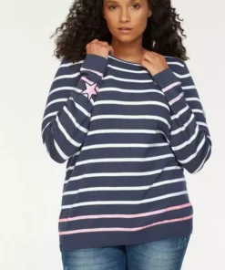 KangaROOS Streifenpullover mit kontrastfarbigen, aufgenähten Sternen Schwarz-grau-wollweiß-gestreift, Blau-weiß-rosa-gestreift, Wollweiß-blau-hellpink-gestreift 19 KangaROOS Streifenpullover mit kontrastfarbigen, aufgenähten Sternen Schwarz-grau-wollweiß-gestreift, Blau-weiß-rosa-gestreift, Wollweiß-blau-hellpink-gestreift -KangaROOS Verkaufsladen 27423773